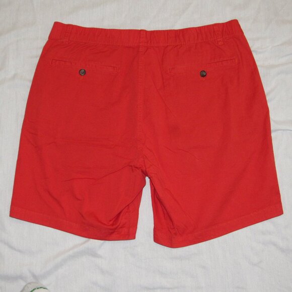 Bonobos Flat Front Cotton Red Orange Chino Shorts 7" Inseam sz Large - Picture 2 of 4